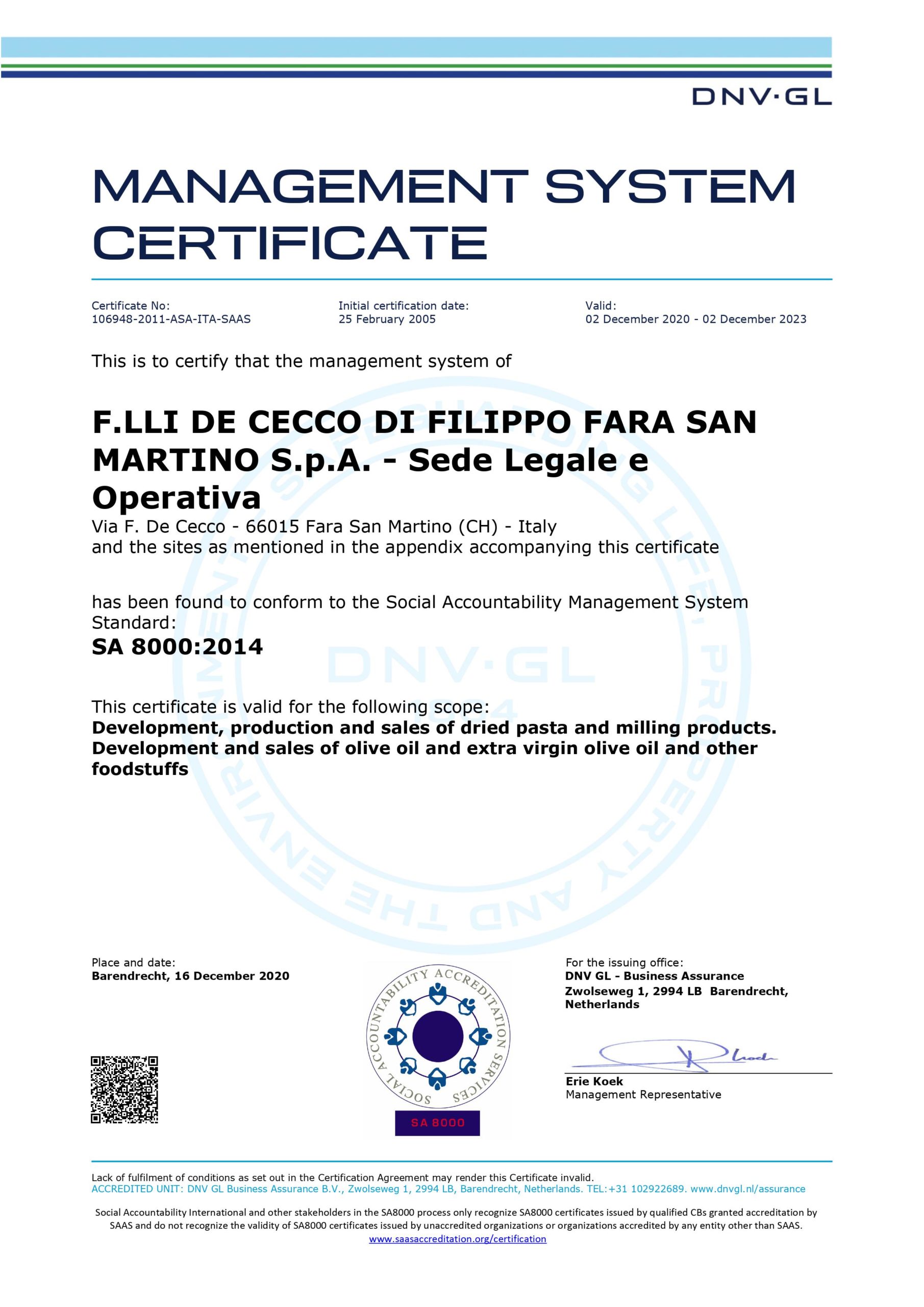 Сертификация SA8000